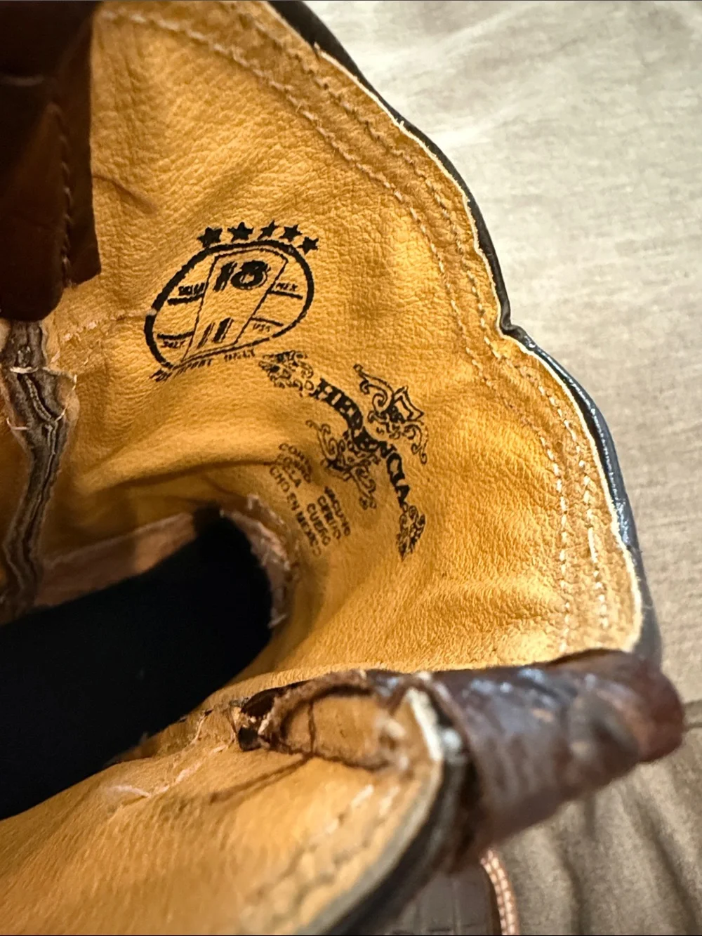 Brown  Western Boots with Black Embroidered Shaft